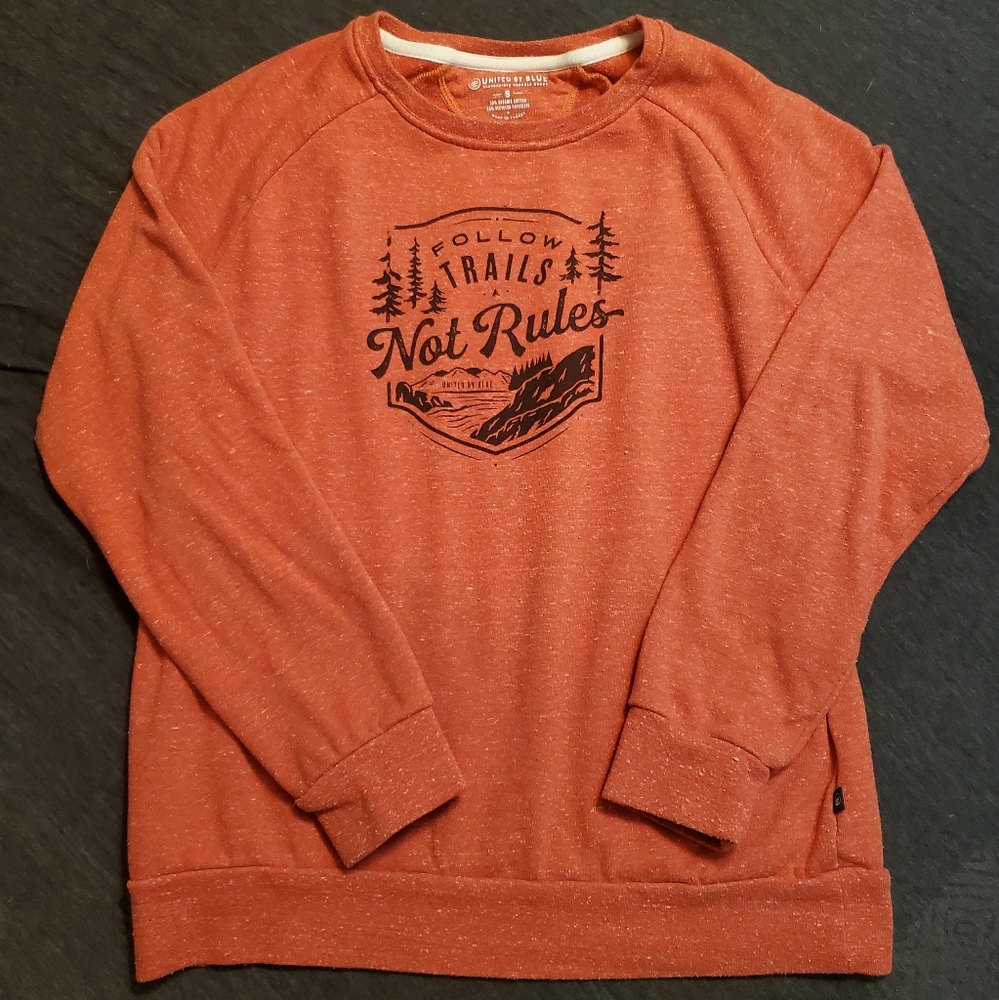 Follow trails not rules salmon sweatshirt